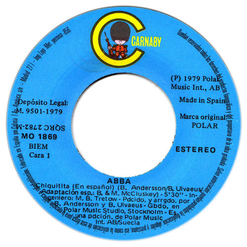 ABBA - Chiquitita (Cantado En Español) / Lovelight (7", Single) (Very Good Plus (VG+)) - Image 3