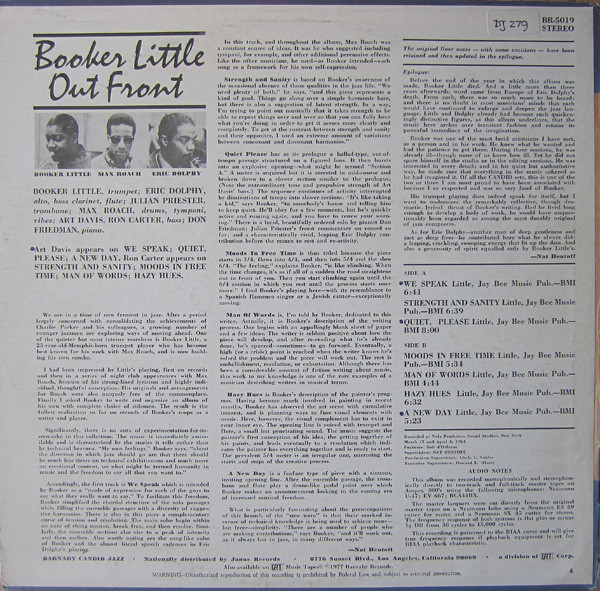 Booker Little - Out Front (LP, Album, RE) (Very Good Plus (VG+)) - Image 2