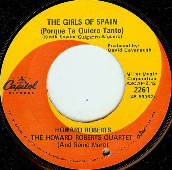 Howard Roberts, The Howard Roberts Quartet - Fred (7") (Very Good Plus (VG+)) - Image 2