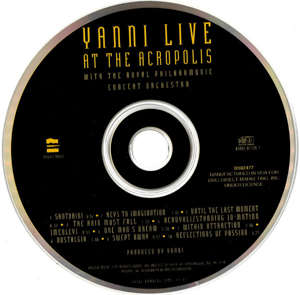 Yanni (2) With The Royal Philharmonic Concert Orchestra - Live At The Acropolis (CD, Album, Club) (Near Mint (NM or M-)) - Image 3