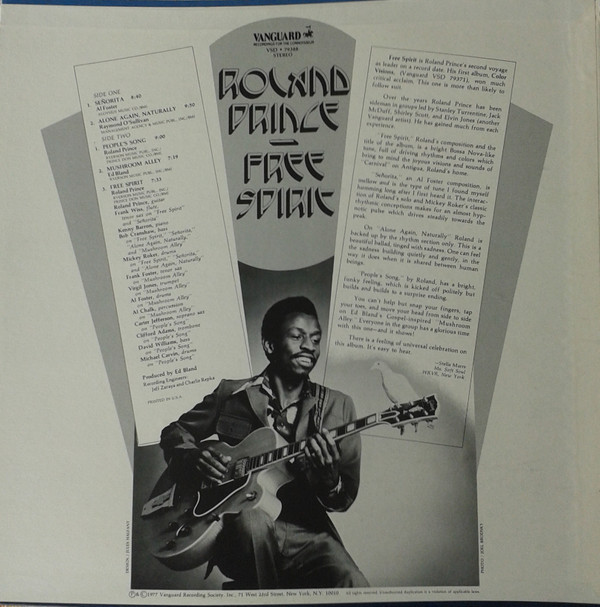 Roland Prince - Free Spirit (LP, Album) (Very Good Plus (VG+)) - Image 2