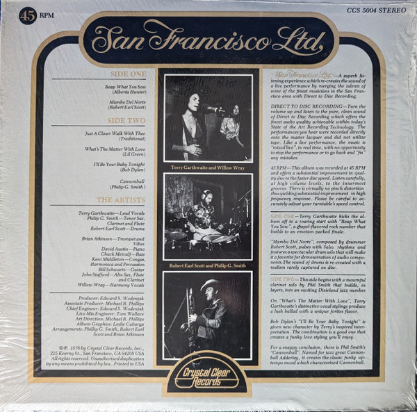 San Francisco Ltd. - San Francisco Ltd. (LP, Album, Ltd, Whi) (Very Good Plus (VG+)) - Image 2
