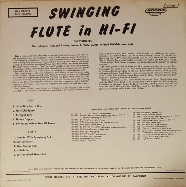 The Strollers (6) - Swinging Flute In Hi-Fi (LP, Album) (Very Good (VG)) - Image 2
