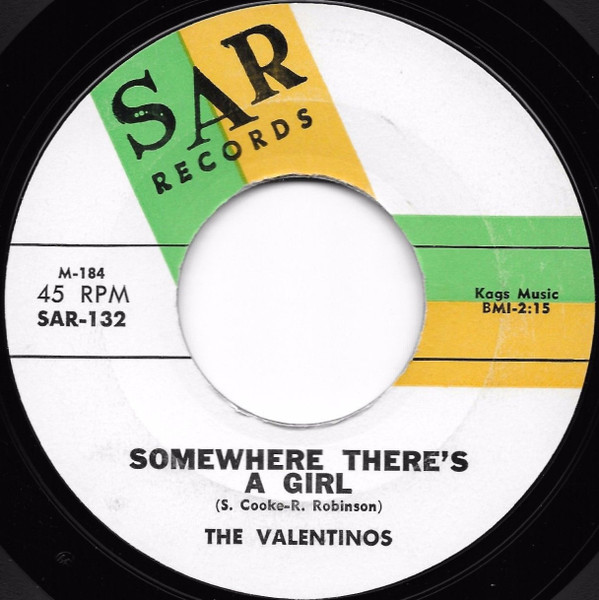 The Valentinos* - Lookin' For A Love / Somewhere There's A Girl (7", Single, Mono, Styrene) (Very Good (VG))