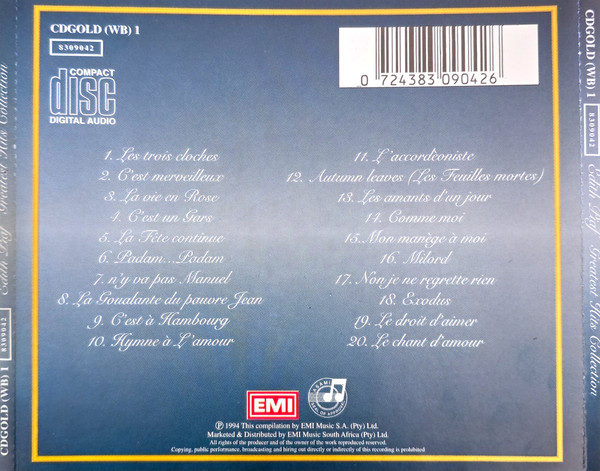 Edith Piaf - Gold Greatest Hits Collection (CD, Comp) (Near Mint (NM or M-)) - Image 2