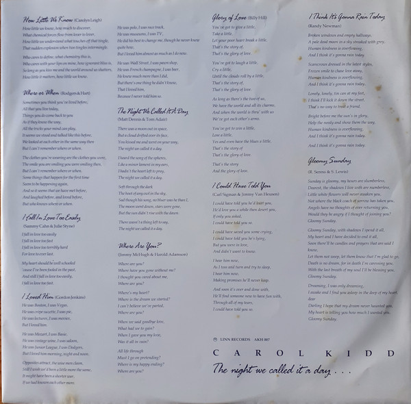 Carol Kidd - The Night We Called It A Day (LP, Album) (Near Mint (NM or M-)) - Image 3