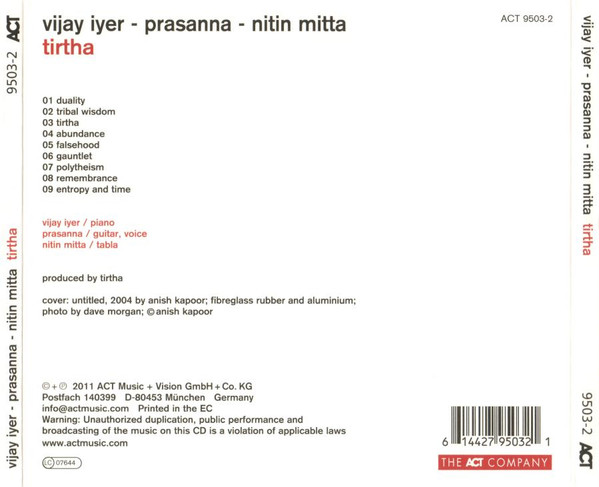 Vijay Iyer With Prasanna & Nitin Mitta - Tirtha (CD, Album) (Near Mint (NM or M-)) - Image 3