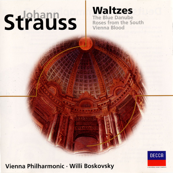 Johann Strauss* - Vienna Philharmonic*, Willi Boskovsky - Waltzes: The Blue Danube - Roses From The South - Vienna Blood (CD, Comp) (Near Mint (NM or M-))