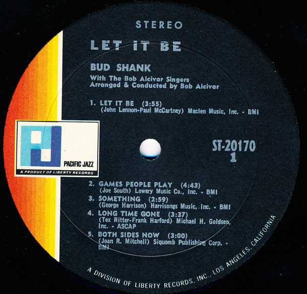 Bud Shank With The Bob Alcivar Singers - Let It Be (LP, Album) (Near Mint (NM or M-)) - Image 3