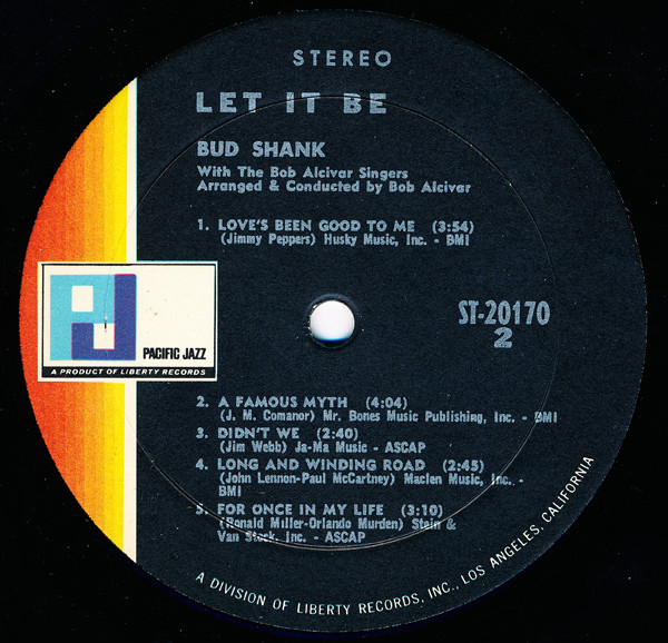 Bud Shank With The Bob Alcivar Singers - Let It Be (LP, Album) (Near Mint (NM or M-)) - Image 4