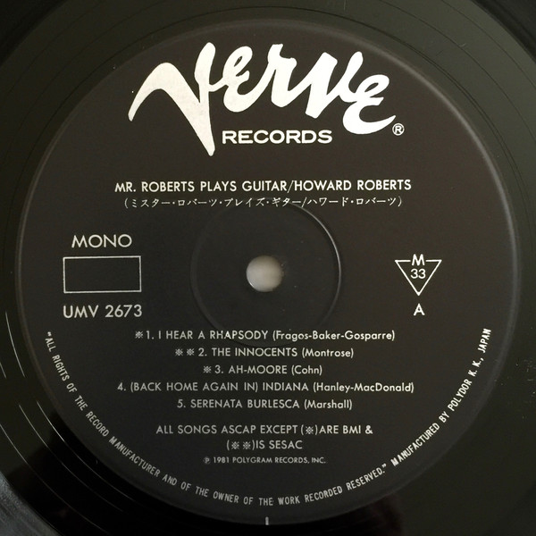 Howard Roberts - Mr. Roberts Plays Guitar (LP, Album, Mono, RE) (Near Mint (NM or M-)) - Image 3
