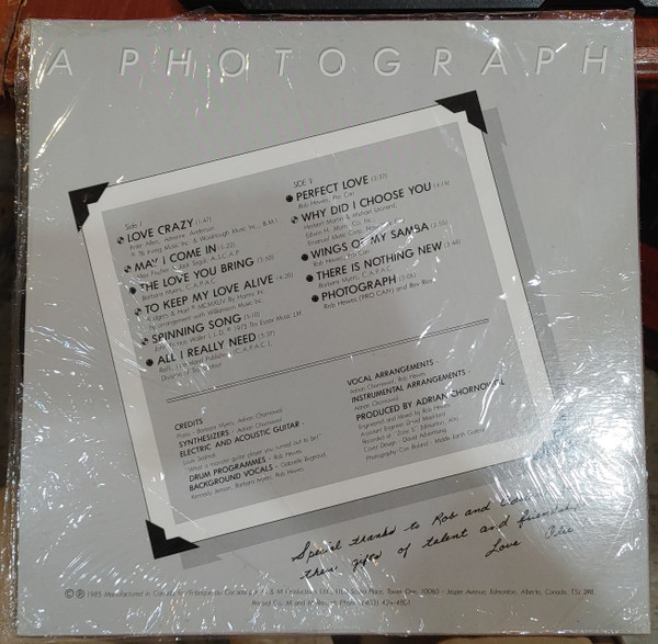 Barbara Myers - A Photograph (LP, Album) (Very Good (VG)) - Image 2