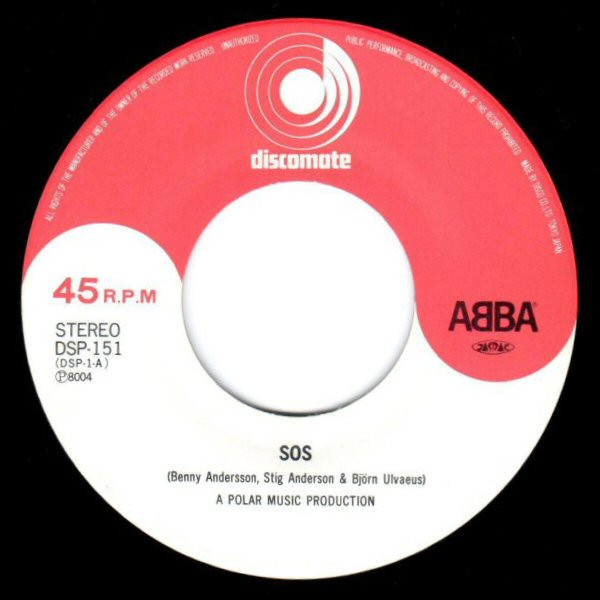 ABBA - SOS / I Do, I Do, I Do, I Do, I Do (7", Single, RE) (Near Mint (NM or M-)) - Image 3