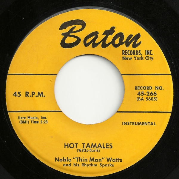 Noble "Thin Man" Watts And His Rhythm Sparks* - Flap Jack / Hot Tamales (7", Single) (Very Good Plus (VG+)) - Image 2