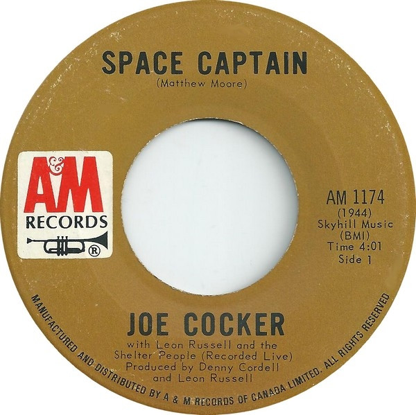 Joe Cocker With Leon Russell And The Shelter People - Space Captain / The Letter (7", Single) (Very Good (VG))