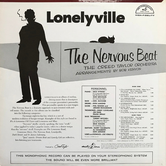 The Creed Taylor Orchestra - Lonelyville "The Nervous Beat" (LP, Mono) (Very Good Plus (VG+)) - Image 2