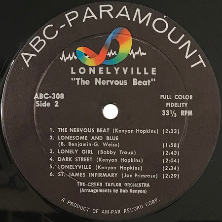 The Creed Taylor Orchestra - Lonelyville "The Nervous Beat" (LP, Mono) (Very Good Plus (VG+)) - Image 4