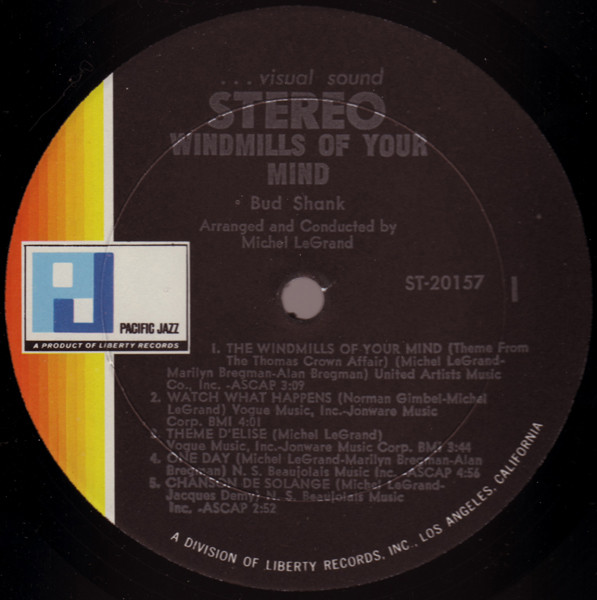 Bud Shank Plays The Music And Arrangements Of Michel LeGrand - Windmills Of Your Mind (LP, Album, Gat) (Very Good Plus (VG+)) - Image 4