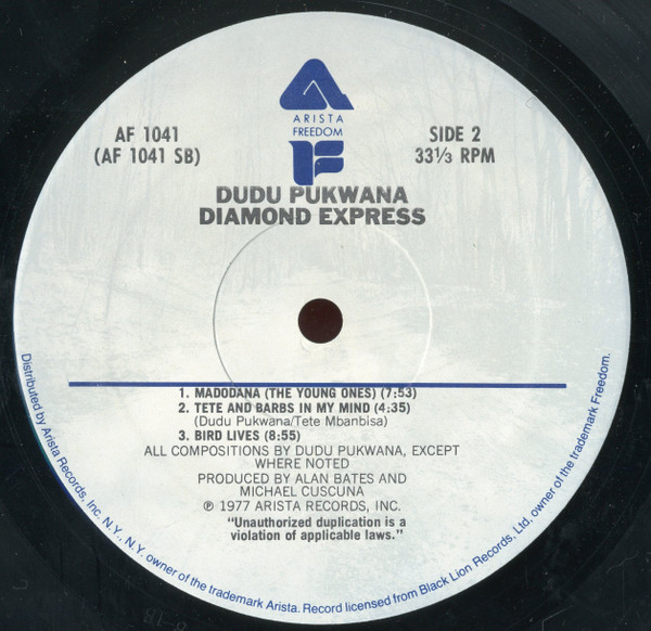 Dudu Pukwana - Diamond Express (LP, Album) (Very Good Plus (VG+)) - Image 3
