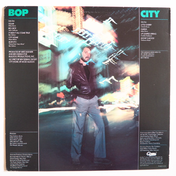 Ben Sidran - Bop City (LP, Album) (Very Good Plus (VG+)) - Image 2