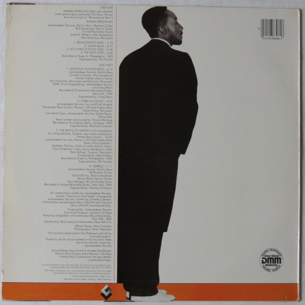 Jamaaladeen Tacuma - Renaissance Man (LP, Album) (Very Good Plus (VG+)) - Image 2