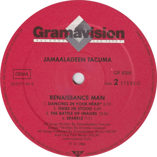 Jamaaladeen Tacuma - Renaissance Man (LP, Album) (Very Good Plus (VG+)) - Image 4