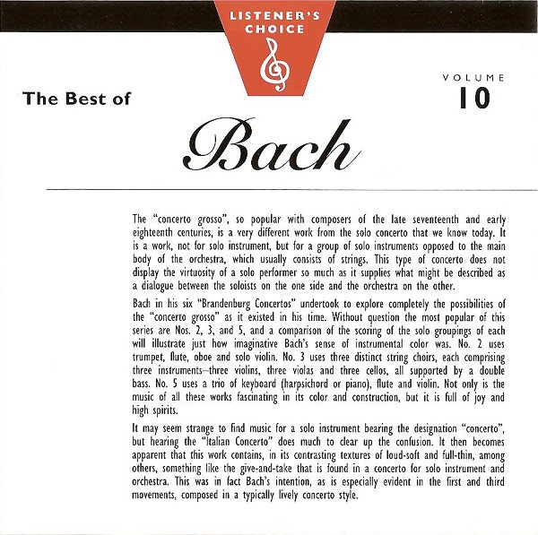 Bach* - The Best Of Bach (CD, Comp) (Near Mint (NM or M-)) - Image 5