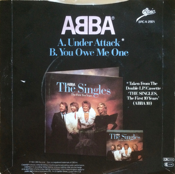 ABBA - Under Attack / You Owe Me One (7", Single, Inj) (Very Good Plus (VG+)) - Image 2