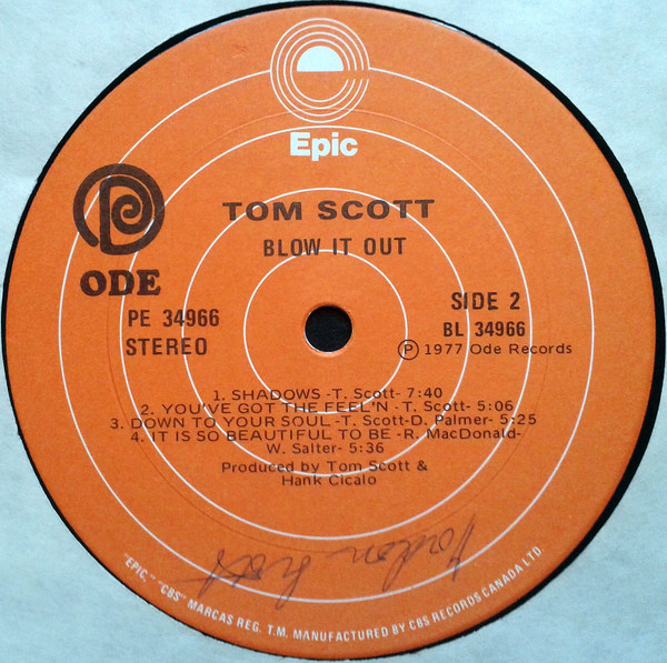 Tom Scott - Blow It Out (LP, Album) (Very Good Plus (VG+)) - Image 4