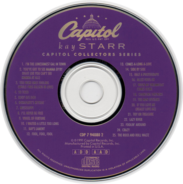 Kay Starr - Capitol Collectors Series (CD, Comp) (Near Mint (NM or M-)) - Image 3