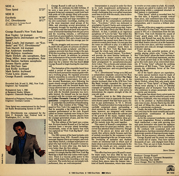 George Russell's New York Band - Live In An American Time Spiral (LP) (Near Mint (NM or M-)) - Image 2