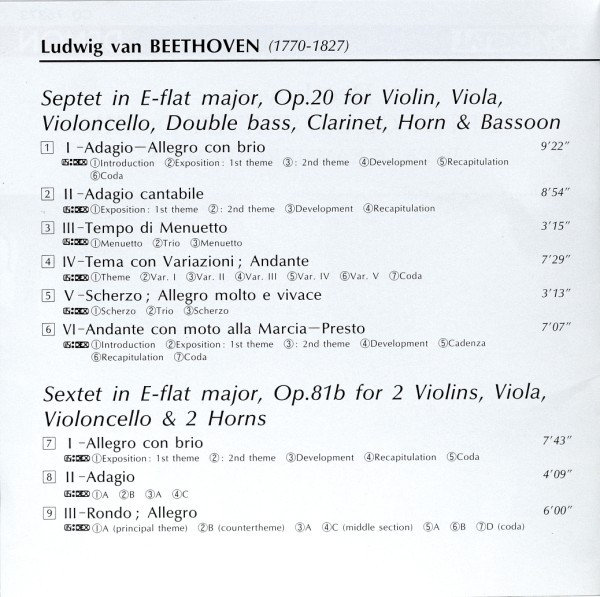 Beethoven*, Wiener Kammerensemble - Septet Op.20 / Sextet Op.81b (CD) (Near Mint (NM or M-)) - Image 4
