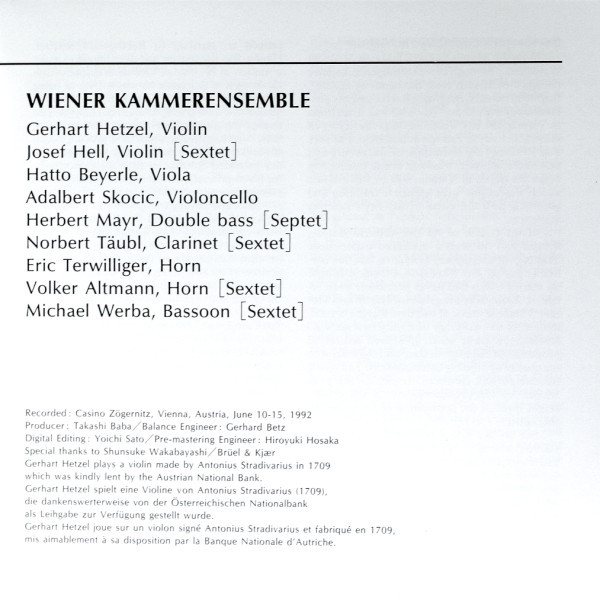 Beethoven*, Wiener Kammerensemble - Septet Op.20 / Sextet Op.81b (CD) (Near Mint (NM or M-)) - Image 5