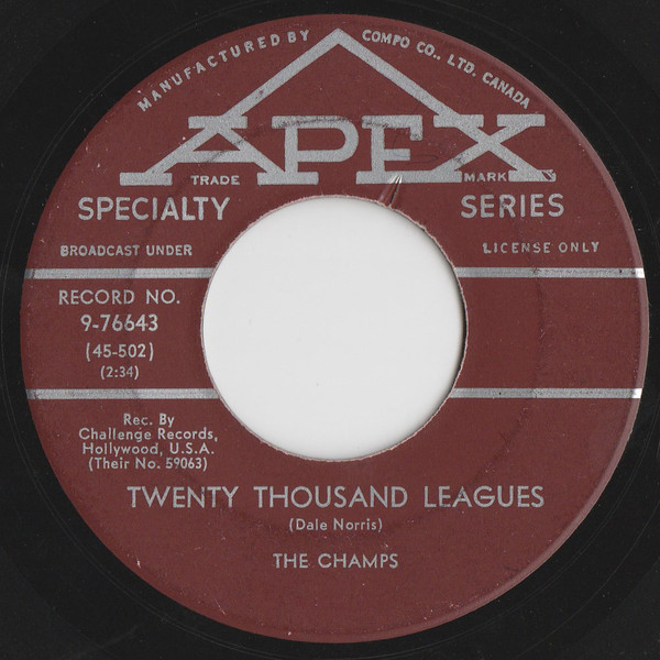 The Champs - Too Much Tequila (7", Single) (Very Good (VG)) - Image 2