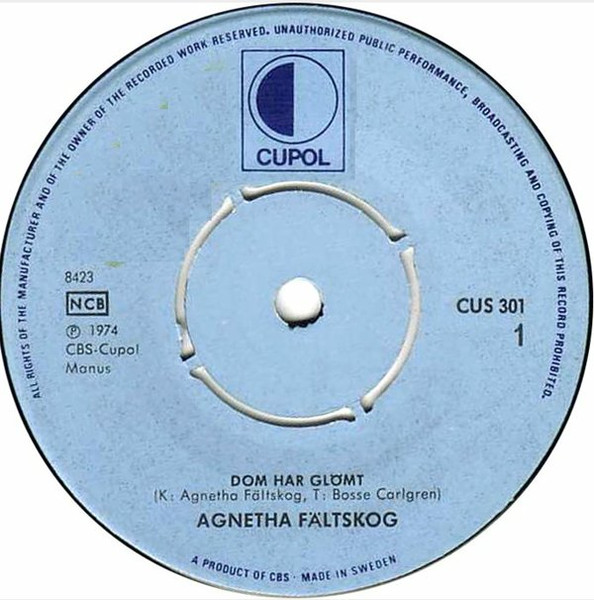 Agnetha Fältskog - Dom Har Glömt / Gulleplutt (7", Single) (Very Good (VG)) - Image 2
