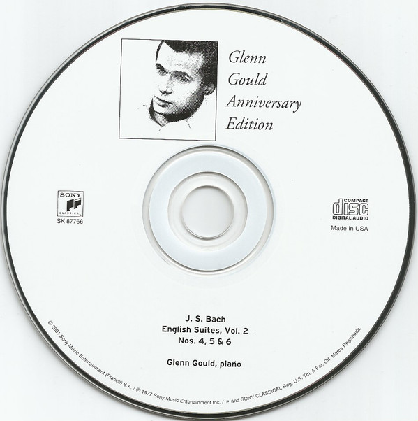 Bach*, Glenn Gould - English Suites, Volume 2, No.4 In F Major, No.5 In E Minor, No.6 In D Minor (CD, RE, Dig) (Near Mint (NM or M-)) - Image 3