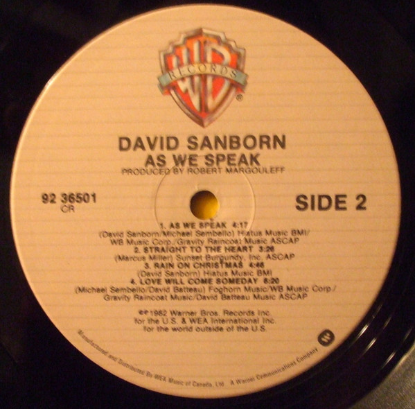 David Sanborn - As We Speak (LP, Album) (Near Mint (NM or M-)) - Image 4
