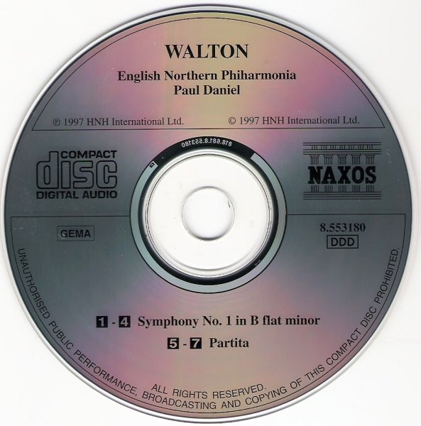 Walton*, English Northern Philharmonia, Paul Daniel - Symphony No. 1 / Partita (CD, Album) (Near Mint (NM or M-)) - Image 3