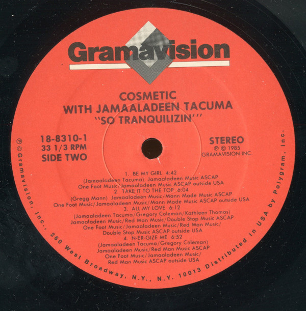 Cosmetic With Jamaaladeen Tacuma - So Tranquilizin' (LP, Album) (Near Mint (NM or M-)) - Image 4
