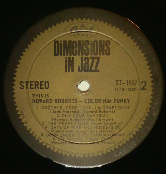 The Howard Roberts Quartet - This Is Howard Roberts Color Him Funky (LP, Album) (Very Good Plus (VG+)) - Image 4