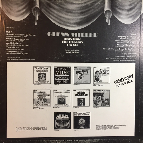 Glenn Miller - This Time The Dream's On Me (LP, Comp, RE, RM) (Mint (M)) - Image 3