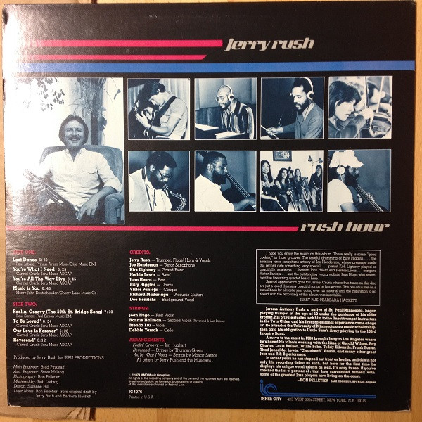 Jerry Rush* - Rush Hour (LP, Album) (Very Good Plus (VG+)) - Image 2