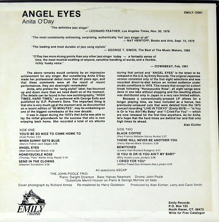 Anita O'Day - Angel Eyes (LP) (Very Good (VG)) - Image 2