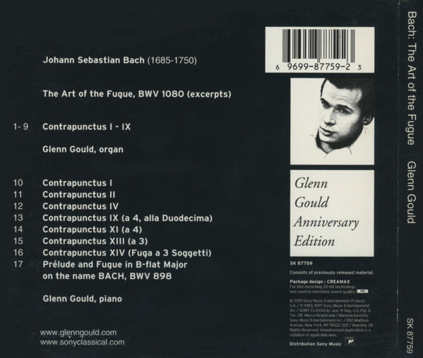 Bach*, Glenn Gould - The Art Of The Fugue (CD, Album) (Near Mint (NM or M-)) - Image 2