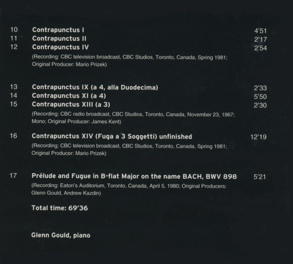 Bach*, Glenn Gould - The Art Of The Fugue (CD, Album) (Near Mint (NM or M-)) - Image 5