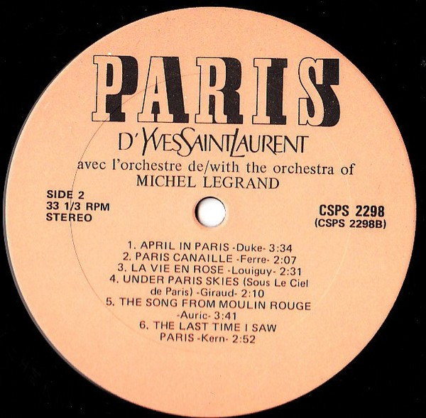 L'Orchestre De Michel Legrand* - Paris D'Yves Saint Laurent (LP, Album, Ltd) (Mint (M)) - Image 5
