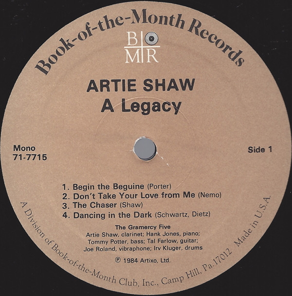 Artie Shaw - A Legacy (4xLP, Comp, Mono + Box) (Mint (M)) - Image 3