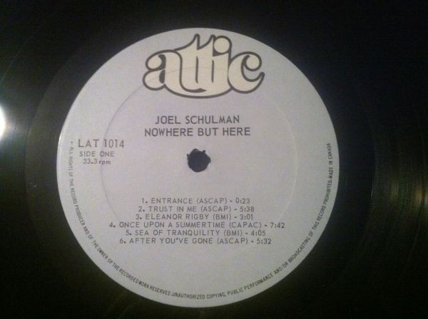 Joel Shulman - Nowhere But Here (LP, Album) (Near Mint (NM or M-)) - Image 2