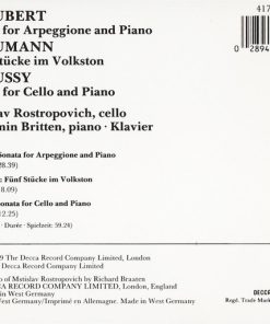Alternative view of Schubert* / Schumann* / Debussy*, Mstislav Rostropovitch*, Benjamin Britten - 'Arpeggione' Sonata / Fünf Stücke Im Volkston / Cello Sonata (CD, Comp, RE, RM) (Near Mint (NM or M-))