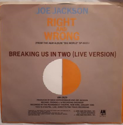 Joe Jackson - Right And Wrong (7", Single) (Very Good Plus (VG+)) - Image 2